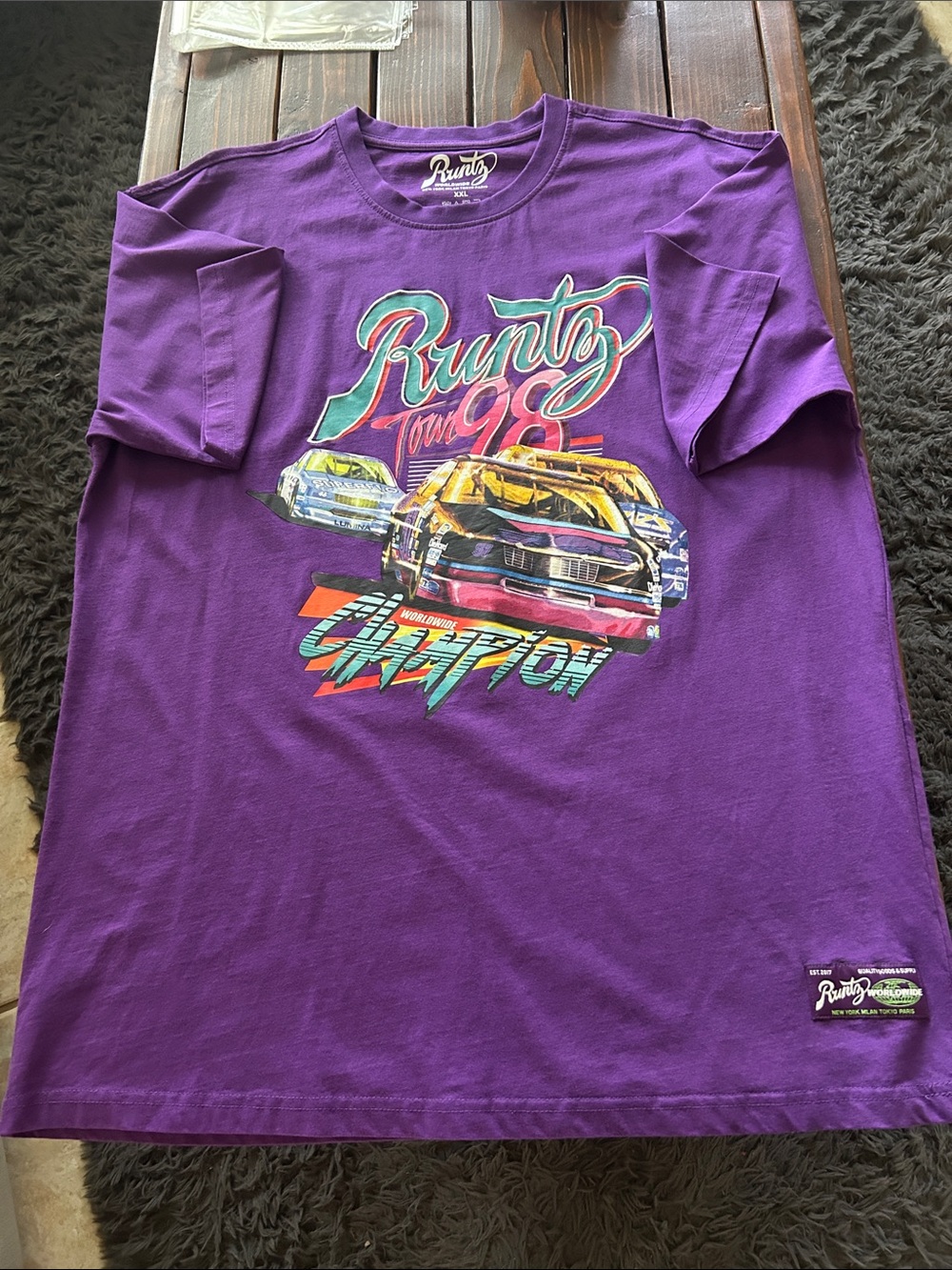 Runtz Worldwide Tour 98 Racing Graphic Tee Purple XXL- L46